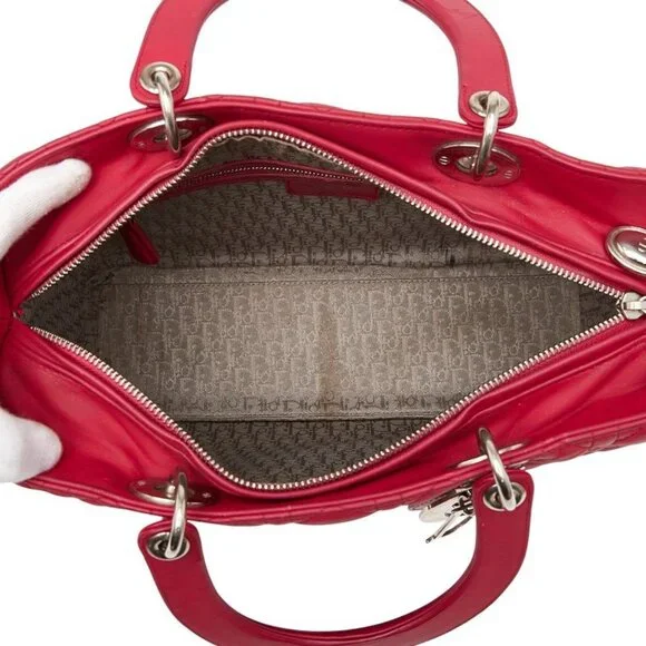 CHRISTIAN DIOR Red Leather Shoulder Bag - Picture 9 of 11